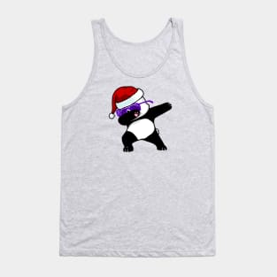 Dabbing Panda Shirt Kids Santa Hat Holiday Gift Panda Lovers Tank Top